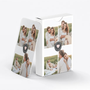 Modernes Collage Personalisiertes Familiengeschenk Spielkarten