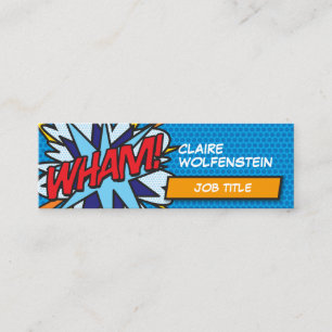 Modernes Comic-Book WHAM Mini Visitenkarte