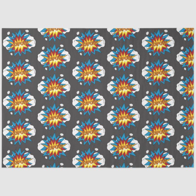 Modernes Comic Buch KAPOW Pop Kunst Seidenpapier (Vorderseite)