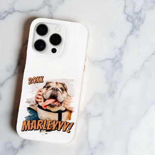 Modernes Comic Einfaches Grunge Custom Pet Foto iPhone 16 Pro Hülle