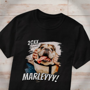 Modernes Comic Einfaches Grunge Custom Pet Foto T-Shirt