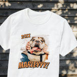 Modernes Comic Einfaches Grunge Custom Pet Foto T-Shirt<br><div class="desc">Dieses einfache und klassische Design besteht aus Serifentypografie und fügt ein individuelles Foto Ihres Haustieres hinzu.</div>