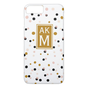 Modernes Confetti Dots Monogram iPhone 7 Plus Fall title_seo2