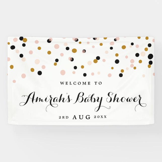 Modernes Confetti Polka Dots Baby Showbanner Banner (Horizontal)