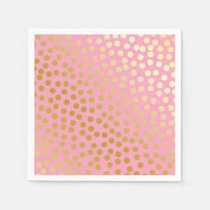 Modernes Confetti-Tupfen-Rosa und Gold Serviette