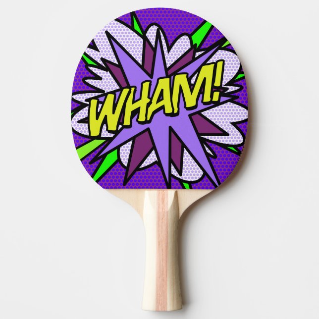 Modernes Cool Fun WHAM Comic Book Tischtennis Schläger (Vorderseite)