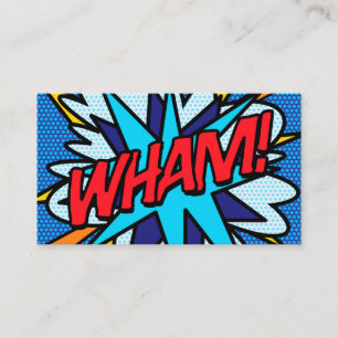 Modernes Cooler Pop Art Comic Book WHAM! Visitenkarte