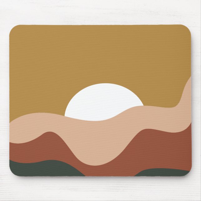 Modernes Cooles abstraktes Burgund und braun Abstr Mousepad (Vorne)