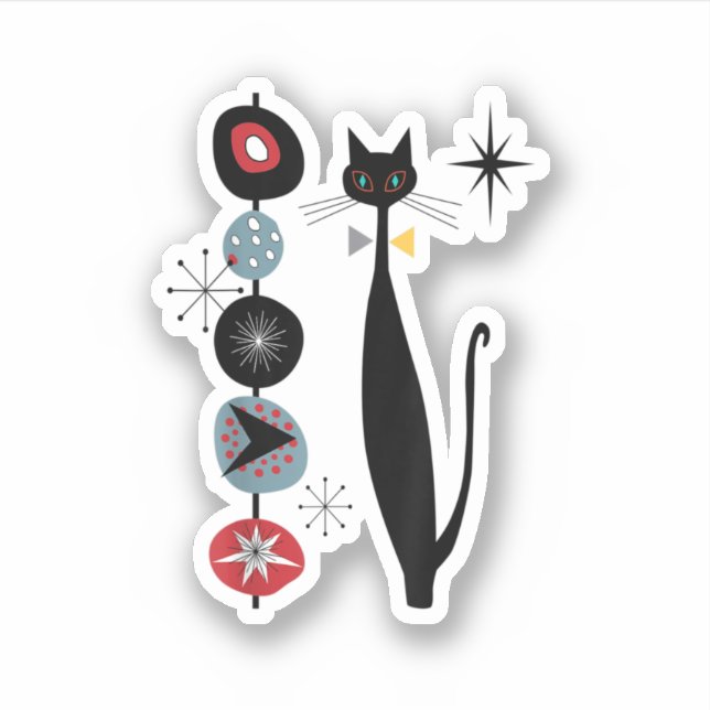 Modernes, Cooles Cat Kabob Design aus dem Mittelal Aufkleber (Vorderseite)
