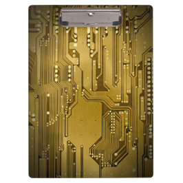 Modernes Cooles Gold Circuit Board High Tech Foto Klemmbrett