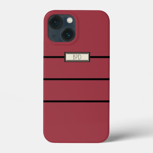 Modernes Cooles Monogramm Mit Monogramm Red Niedli Case-Mate iPhone Hülle (Rückseite)