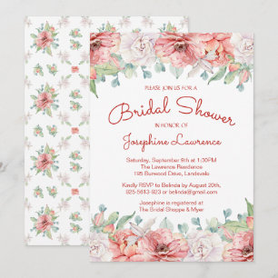Modernes Coral Blush Pink Brautparty Einladung