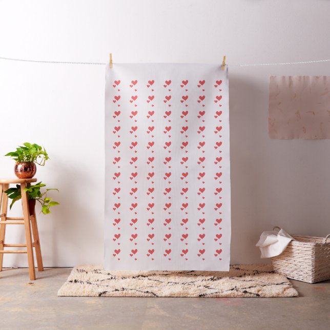 Modernes Coral Heart Pattern Stoff (Beispiel)