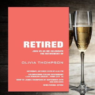 Modernes Coral Minimalistisch Retirement Party Einladung