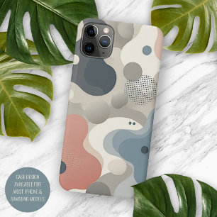Modernes Coral Red Beige Grau Blue Art Muster Case-Mate iPhone Hülle