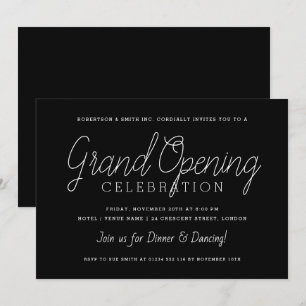 Modernes Corporate Grand Opening Simple Black  Einladung