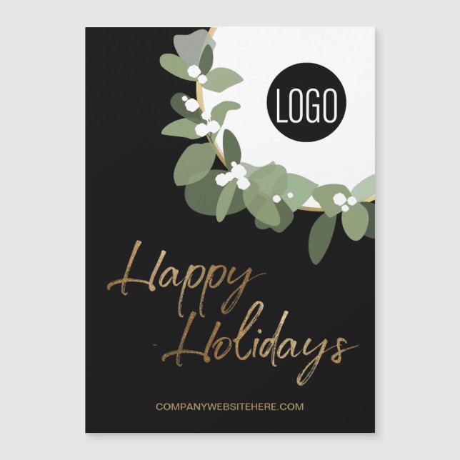 Modernes Corporate Logo Happy Holidays vertikale H Magnetkarte (Vorderseite)