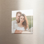 Modernes Couple Collage Foto & Minimal Familienges Magnet<br><div class="desc">Modernes Couple Collage Foto & Minimal Familiengeschenk</div>