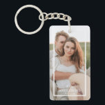 Modernes Couple Collage Foto & Minimal Familienges Schlüsselanhänger<br><div class="desc">Modernes Couple Collage Foto & Minimal Familiengeschenk</div>