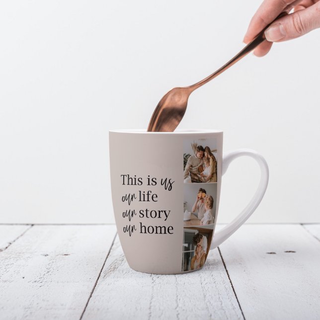 Modernes Couple Family Foto & Family Quote Milchtasse (Von Creator hochgeladen)