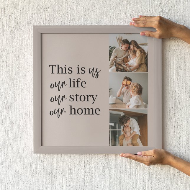 Modernes Couple Family Foto & Family Quote Poster (Von Creator hochgeladen)