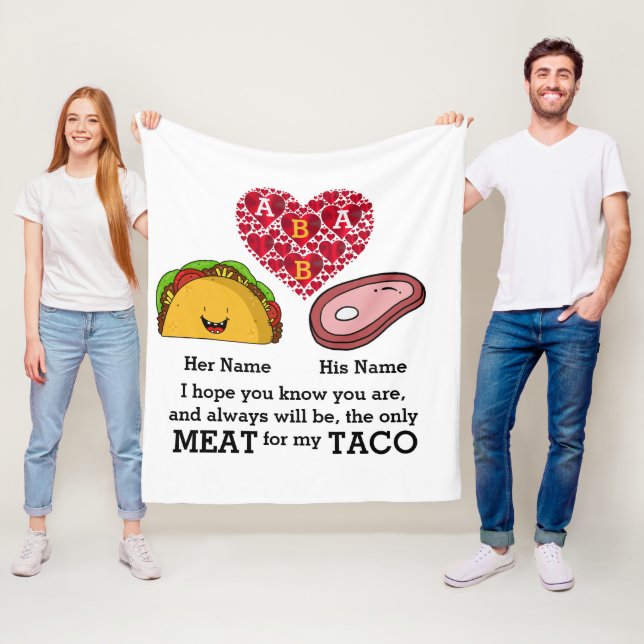 Modernes Couple-Taco und Fleischliebhaber maßgesch Fleecedecke (Beispiel)