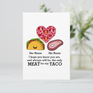 Modernes Couple-Taco und Fleischliebhaber maßgesch Karte