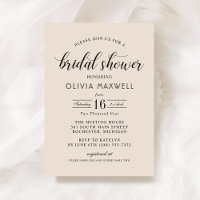 Modernes Cream Black Script-HochzeitsgradBrautpart