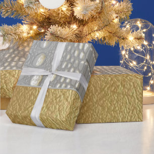 Modernes Crocodile-Hide für Weiß und Gold Geschenkpapier