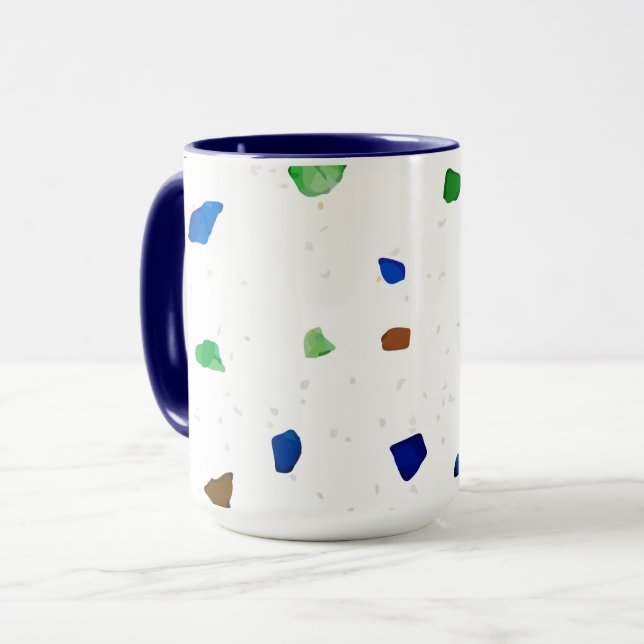 Modernes Crystal Terrazzo Muster Tasse (Vorderseite Links)