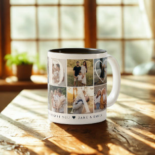 Modernes Dada Collage, 10 Foto Grid, Geschenk für  Zweifarbige Tasse