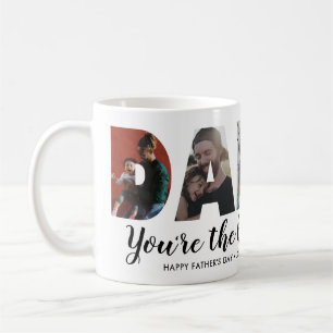 Modernes DADDY 5 Foto Bester Vater je Vatertag Kaffeetasse