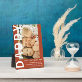 Modernes DADDY Foto & Quote Vatertag Fotoplatte