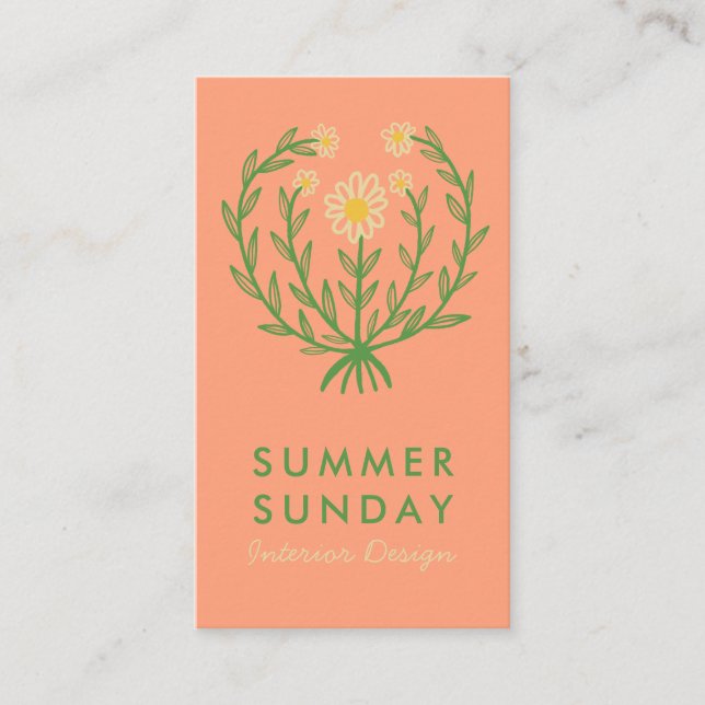 Modernes Daisy-Blume-Logo CUSTOM Visitenkarte (Vorderseite)