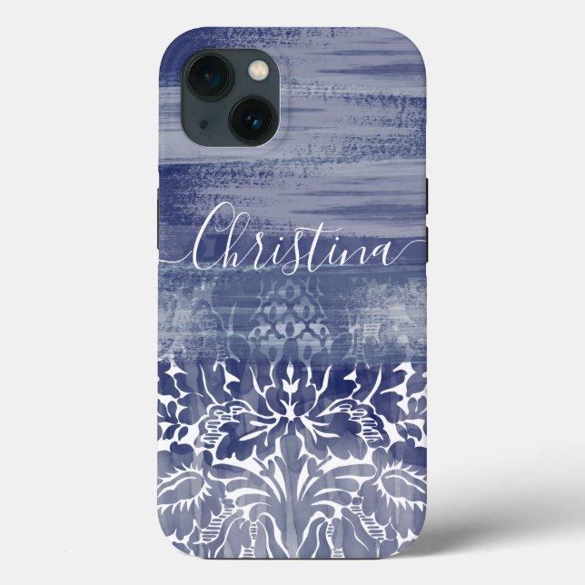 Modernes Damask Künstlerisches Muster Case-Mate iPhone Hülle (Rückseite)