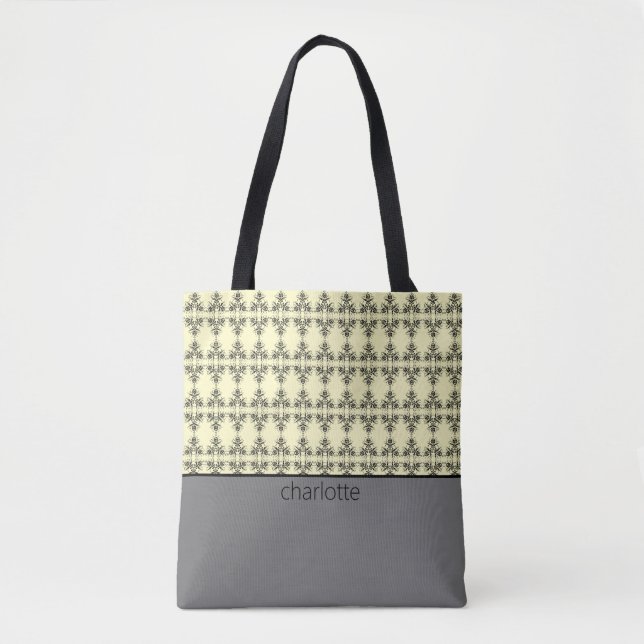 Modernes Damask-Muster Tasche (Vorderseite)
