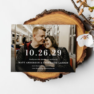 Modernes Datum Eurer Hochzeitsfotos Save-the-Date Einladung
