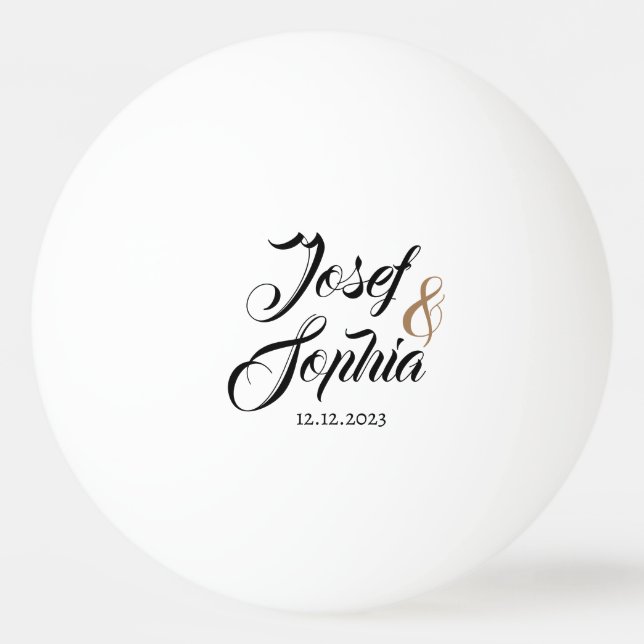 Modernes Datum für Personalisierte Gastgeschenk Ho Tischtennisball (Vorderseite)