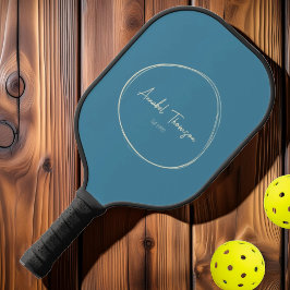 Modernes Deep Aqua im Mittelalter | Name des Skrip Pickleball Schläger