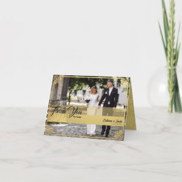 Modernes Deko-Gold-Pfau-Foto geklappt Dankeskarte