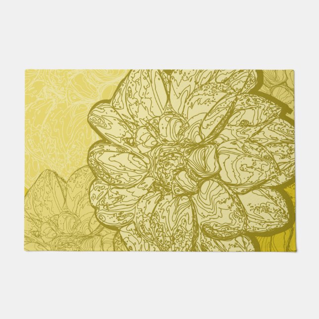 Modernes Dekorationsdesign mit gelben Blumen Fußmatte (Vorderseite)