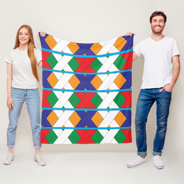 Modernes Dekorationsmuster mit farbenfroher Geomet Fleecedecke (Beispiel)