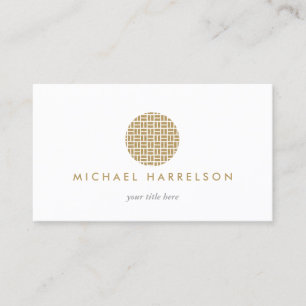 Modernes dekoratives Circle-Logo in Gold Visitenkarte