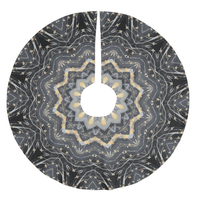 Modernes dekoratives Holiday Tree Skirt Polyester Weihnachtsbaumdecke (Vorderseite)