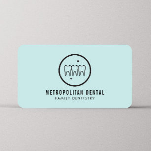 Modernes Dentist zisst schwarzes Logo auf Minze Visitenkarte