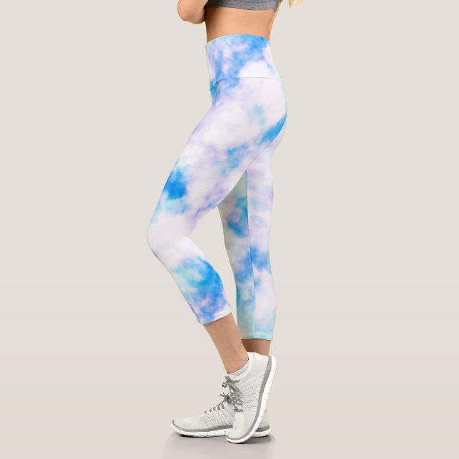 Modernes Design aus blauem Marmor Capri Leggings (Links)