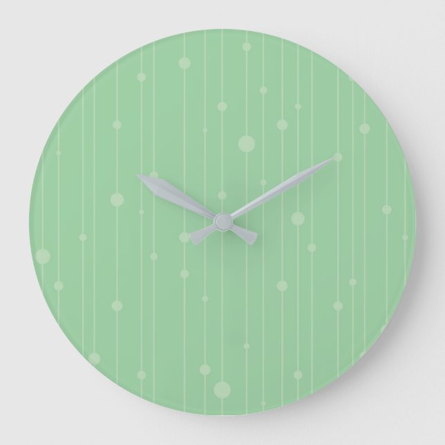 Modernes Design aus Pfefferminzgrün Große Wanduhr (Vorderseite)