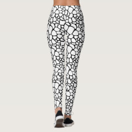 Modernes Design aus schwarzem und weißem Schnörkel Leggings