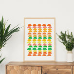 Modernes Design der geometrischen Formen des helle Poster<br><div class="desc">Ein buntes,  fruchtiges geometrisches Muster eines halben Kreises "Hügel",  eine niedliche Zitrusfarbenpalette aus Orange,  Gelb und Grün.</div>