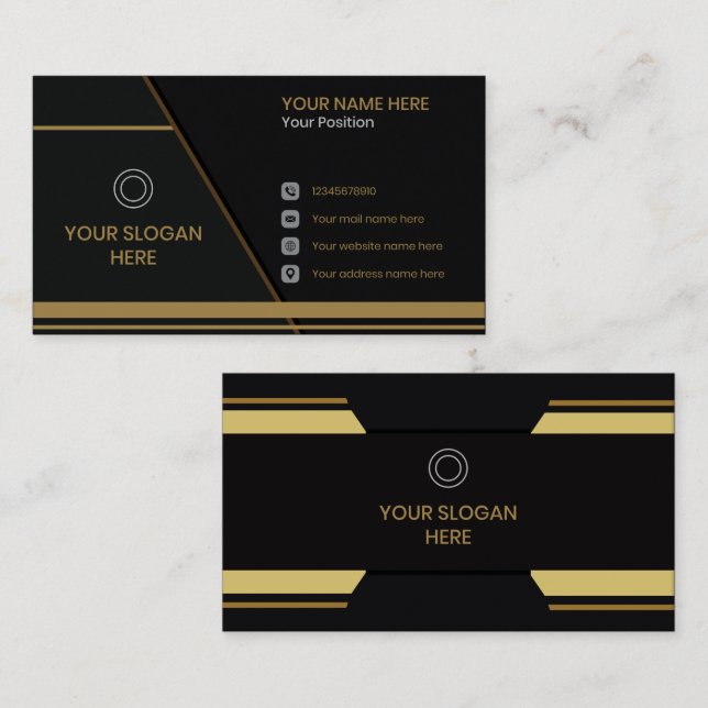 modernes Design der schwarzen Visitenkarte (Vorne/Hinten)